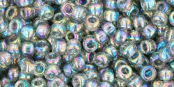 cc176 - Toho rocailles perlen 8/0 transparent rainbow black diamond (10g)