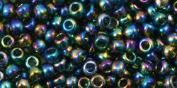 cc180 - toho rocailles perlen 8/0 transparent rainbow olivine (10g)
