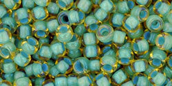Kaufen Sie Perlen in Deutschland cc952 - Toho rocailles perlen 8/0 rainbow light topaz/sea foam lined (10g)