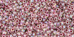 Kaufen Sie Perlen in Deutschland cc771 - Toho rocailles perlen 15/0 rainbow crystal/strawberry lined (5g)