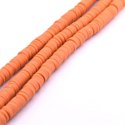 Heishi-Perle 6x0.5-1 mm - Kürbis orange Fimo (1 Strang - 39cm)