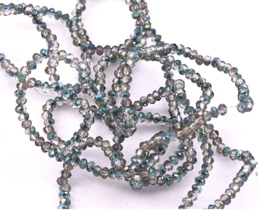 Kaufen Sie Perlen in Deutschland Rundes Glas facettiert Grau AB 2.5mm, Bohrung: 0.5mm - 35cm (1 Strang)