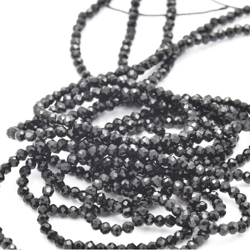 Kaufen Sie Perlen in Deutschland Glasperlen Runde facettiert schwarz 2mm Loch: 0.5mm (1 Strang)