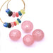 Ethnische Donut-Radperle aus Glas - Rosa 7.5-8 mm (4)