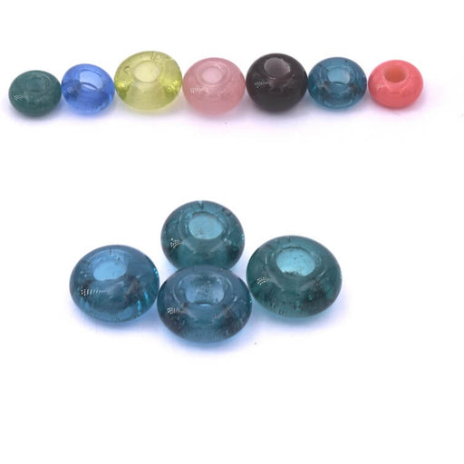 Kaufen Sie Perlen in Deutschland Ethnische Donut-Radperle aus Glas - grün 6-8 mm (4)