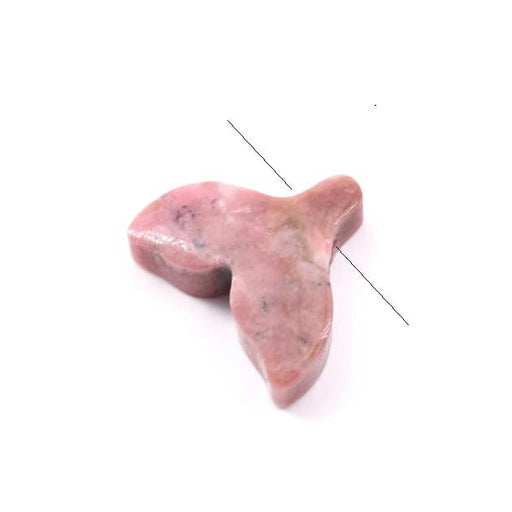 Kaufen Sie Perlen in Deutschland Walschwanz-Anhänger, geschnitzter Rhodonite 15x13mm - Hole: 1mm (1)