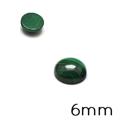 Kaufen Sie Perlen in Deutschland Cabochon Flacher runder natürlicher Malachit 6mm (1)