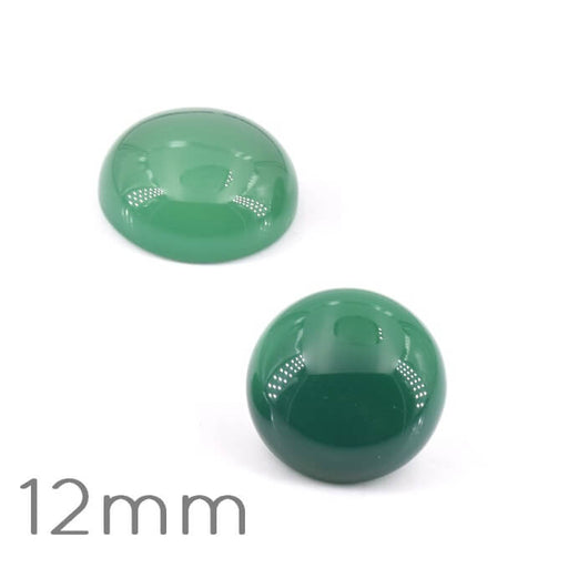 Kaufen Sie Perlen in Deutschland Cabochon Runder Naturgrüner Onyx 12mm (1)