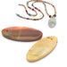 Anhänger Oval Natürlicher Amazonit Braun - 35x15x3.5mm - Loch: 1.5mm (1)