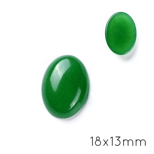 Kaufen Sie Perlen in Deutschland Ovaler Cabochon Jadegrün getönt 18x13mm (1)