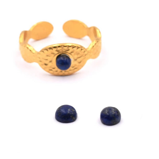 Kaufen Sie Perlen in Deutschland Runde Cabochons Natürlicher Lapislazuli - 4 mm (2)