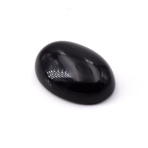 Ovaler Cabochon Natürlicher schwarzer Achat - 18x13mm (1)