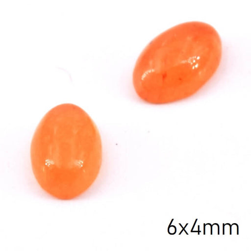 Kaufen Sie Perlen in Deutschland Ovaler Cabochon Natürlicher roter Aventurin - 6x4mm (2)