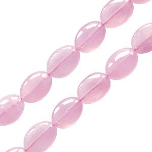 Kaufen Sie Perlen in Deutschland Rosenquarz perlen rund flach  10x14x4mm  (2 perlen)