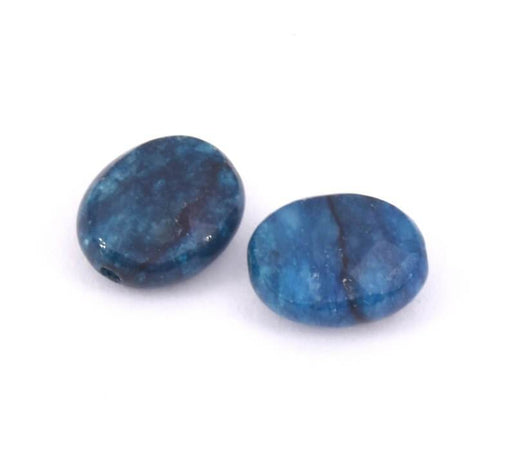 Ovale Perlen facettiert Apatit blau 9x8mm (2)
