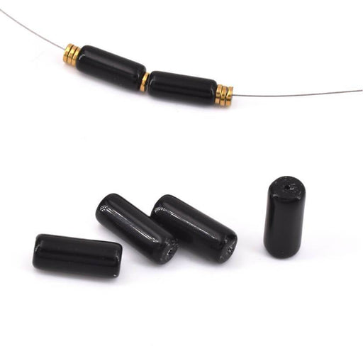 Kaufen Sie Perlen in Deutschland Obsidianperlen Rohr Zylinder 15x5mm - 0.9mm Loch (5)