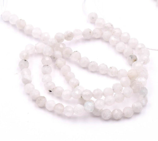 Kaufen Sie Perlen in Deutschland Mondstein facettierte runde Perlen 3,5mm - Faden 39cm (1)