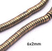 Heishi Hämatit Rondelle Perlen Hellbronze 6x2mm (100 Perlen)