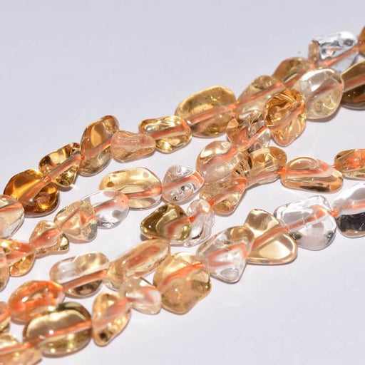 Kaufen Sie Perlen in Deutschland Nuggetperlen Citrin Gelb - 5-10x4-6mm - Loch 0.7mm (1 Strang 40cm)