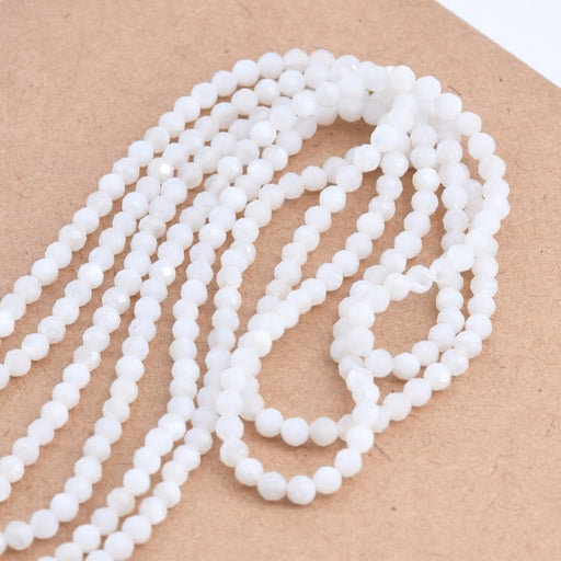 Kaufen Sie Perlen in Deutschland Runde Perlen facettierte Mondsteinperlen 2.5-3 mm - Loch: 0.5 mm (38 cm)