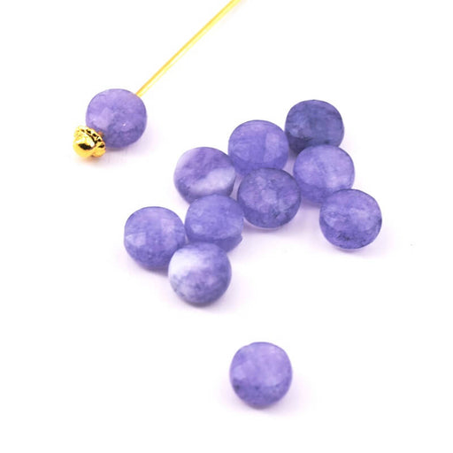 Kaufen Sie Perlen in Deutschland Round Faceted Flat Aquamarine Beads 6mm - Hole 1mm (10)
