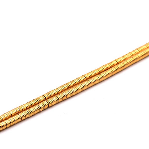 Kaufen Sie Perlen in Deutschland Heishi Rondelle Perlen aus synthetischem Hämatit Gold 4x1mm (1 Strang-40cm)