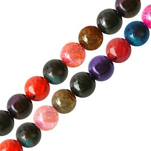Kaufen Sie Perlen in Deutschland Mehrfarbige feuerachat runde perlen 4mm strang (1)