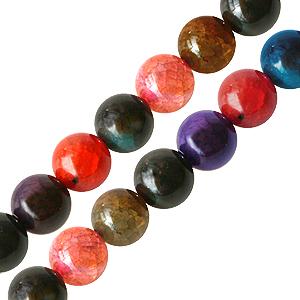 Kaufen Sie Perlen in Deutschland Mehrfarbige feuerachat runde perlen 6mm strang (1)
