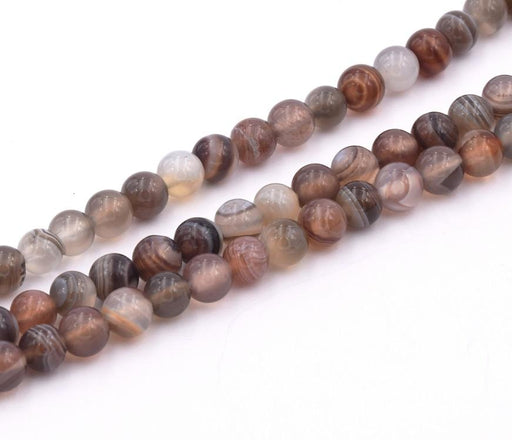 Kaufen Sie Perlen in Deutschland Achat Afrikanischer runde Perlen 6mm -Loch: 0.8mm - 39cm (1 Strang)