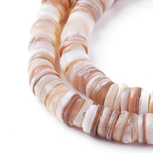 Heishi Perlen shell-natürliche Farbe 6x1-2mm (1 strang-38cm)