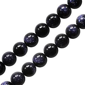 Kaufen Sie Perlen in Deutschland Blauer goldstone perlenstrang rund 8mm (1)