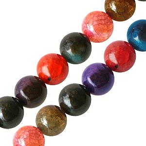 Kaufen Sie Perlen in Deutschland Mehrfarbige feuerachat runde perlen 8mm strang (1)