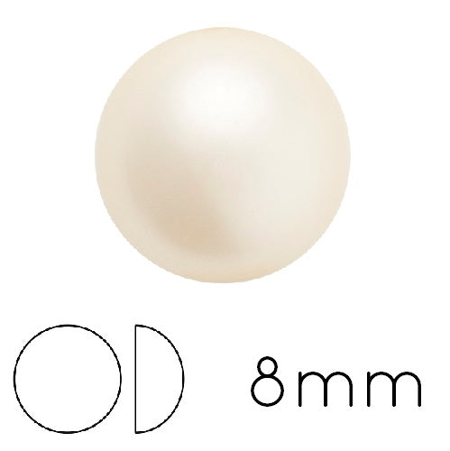 Kaufen Sie Perlen in Deutschland Runder Cabochon Preciosa Creme 8mm (4)