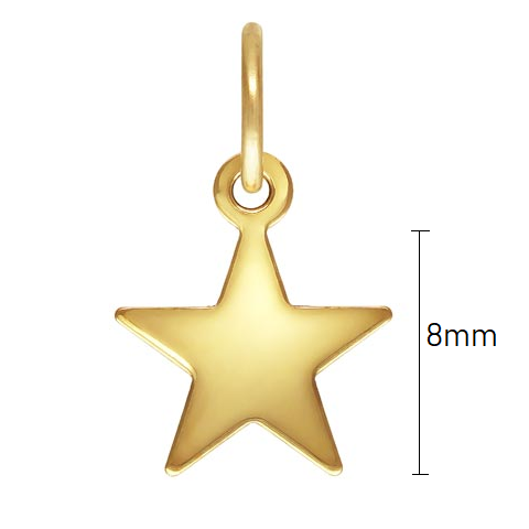 Kaufen Sie Perlen in Deutschland Anhänger Stern mit Ring – 8mm Gold gefüllt(1)