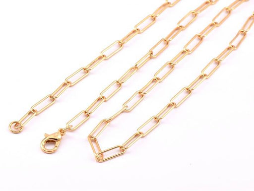 Kaufen Sie Perlen in Deutschland Büroklammer Kette Halskette Qualität vergoldet 11x3.5mm 61cm (1)