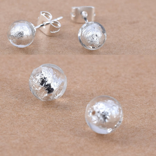 Kaufen Sie Perlen in Deutschland Murano Perlen Rund halbdurchbohrte Kristall und Silber 6mm (2)