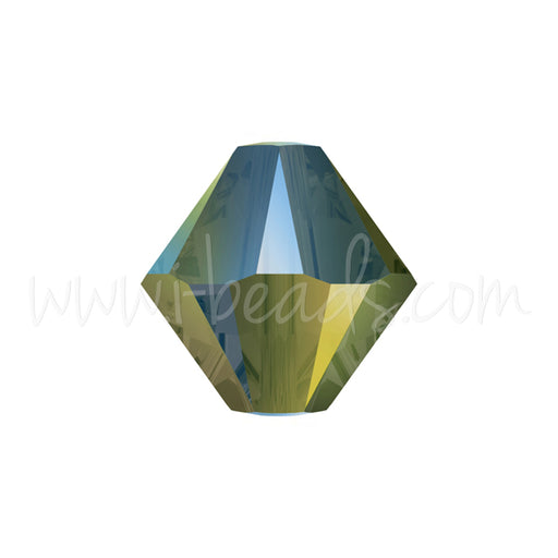 Kaufen Sie Perlen in Deutschland 5328 Swarovski xilion doppelkegel crystal iridescent green 2X 4mm (40)