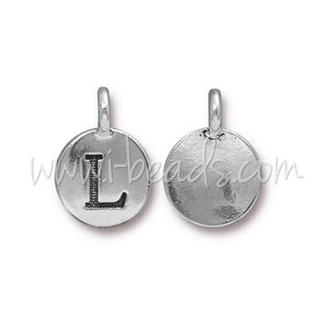 Charm Buchstabe L Antik Silber - plattiert 11mm (1)