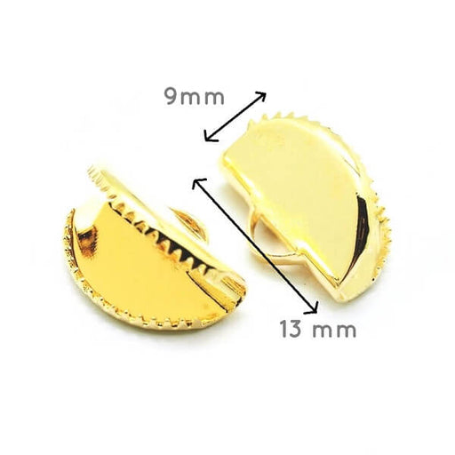 Band oder Pompon Halbmond Gold Metall 13x9mm (2)