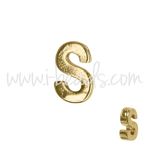 Buchstabenperle S vergoldet 7x6mm (1)