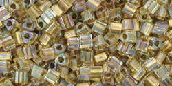Kaufen Sie Perlen in Deutschland cc262 - Toho triangle perlen 2.2mm inside colour crystal/gold lined (10g)