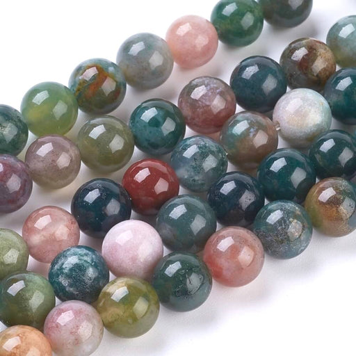 Kaufen Sie Perlen in Deutschland Natürliche indische Achat, rund, grün- 8mmx1-47pces / 38cm (1 Strang)
