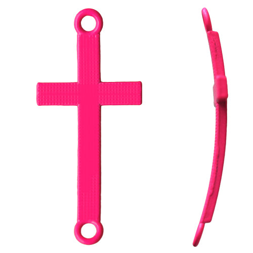 Kaufen Sie Perlen in Deutschland Kreuz neon pink Beschichtung 17x37mm (1)