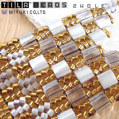 Cc592 - miyuki tila perlen ant ivory pearl ceylon 5mm (25)