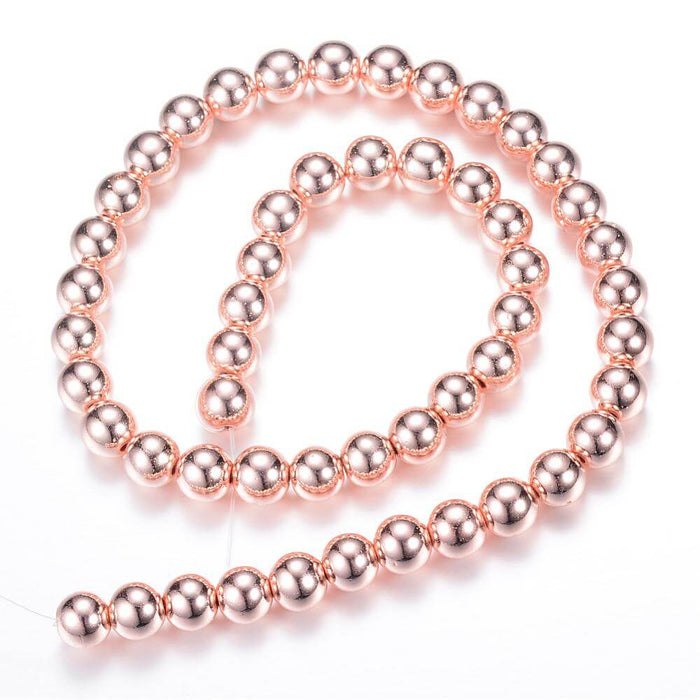 ROSE vergoldete rekonstituierte Hämatitperlen 3.5 mm  - 1 strang- 150 Perlen (verkauft; 1 Strang)
