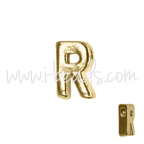 Buchstabenperle R vergoldet 7x6mm (1)