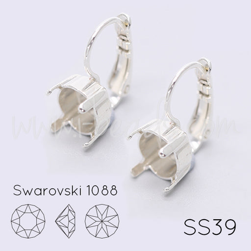 Ohrringfassung für Swarovski 1088 SS39 silber-plattiert (2)