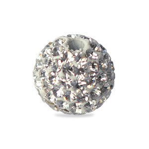 Deluxe Haldangebohrter runder Shamballa-Stil Perlenkristall 6mm (2)