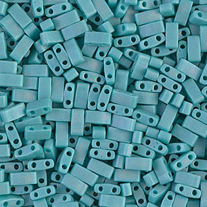 cc412FR -Miyuki HALF tila beads Matte Op Turquoise AB 2.5mm (35 beads)