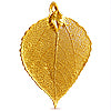 Anhänger Espenblatt - echtes Naturblatt galvanisiert mit 24k Gold 50mm (1)